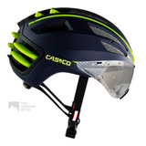 casco speedairo blauw geel race fiets helm met vizier carbonic 04.5016