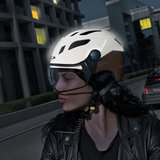 CP Chimayo+ wit-bruin magic - fietshelm met licht - fluoriserend