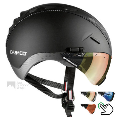Casco Roadster Black e bike helmet + carbonic multilayer visor (choice of 3) - Free fitting!