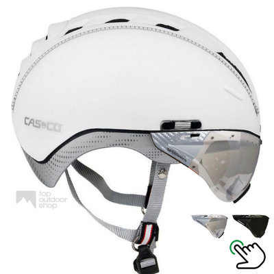 Casco Roadster wit e-bike helm + carbonic vizier (keus uit 2) - Gratis montage!