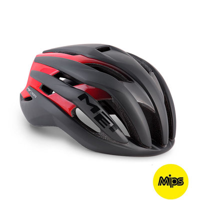 MET Trenta mips zwart-rood racefiets helm - slechts 225 gram! - kan ook met verlichting