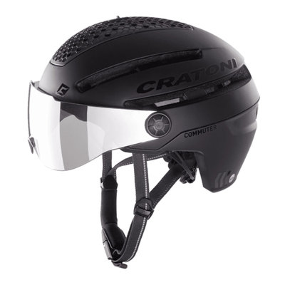 Cratoni Commuter zwart mat - Pedelec Helmet with visor, led light & Reflectors