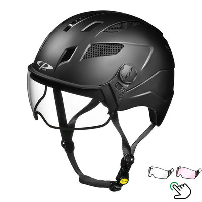 CP Chimayo+ Black - Trendy pedelec helmet / E-bike helmet - Choose your Visor - Clear or Vario