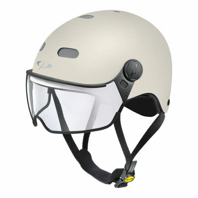 CP Carachillo E-bike helmet creme - Choose from clear or photochromic visor - Also Nr.1 spectacle wearers!
