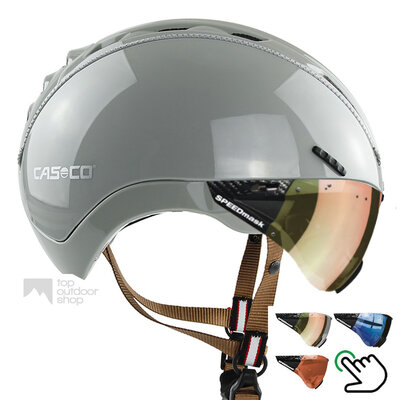 Casco Roadster Grey e bike helmet + carbonic multilayer visor (choice of 3) - Free assembly!