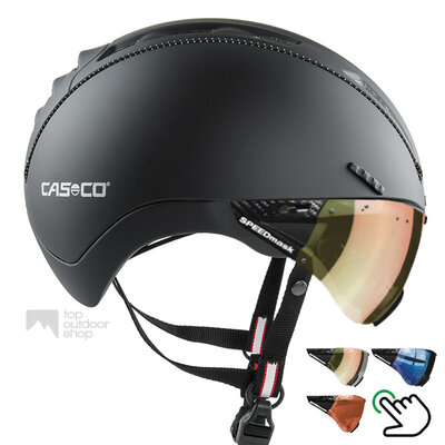 Casco Roadster Black e bike helmet + carbonic multilayer visor (choice of 3) - Free assembly!