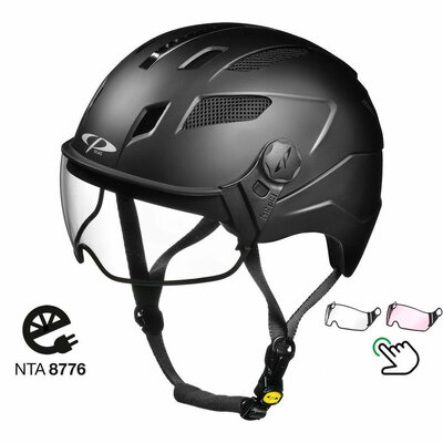 CP Chimayo+ Black - Trendy pedelec helmet / E-bike helmet - Choose your Visor - Clear or Vario