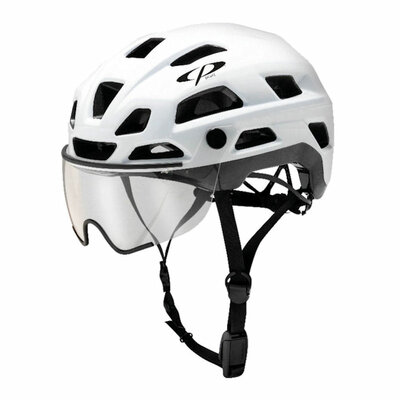 CP Cylite white E bike helmet with visor
