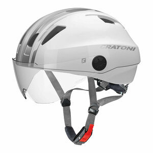 Cratoni Evo white silver shiny 57-61cm - e bike helmet with visor